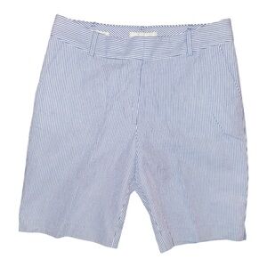 Talbots Heritage Blue and White‎ Stripe Seersucker Bermuda Shorts Size 8P